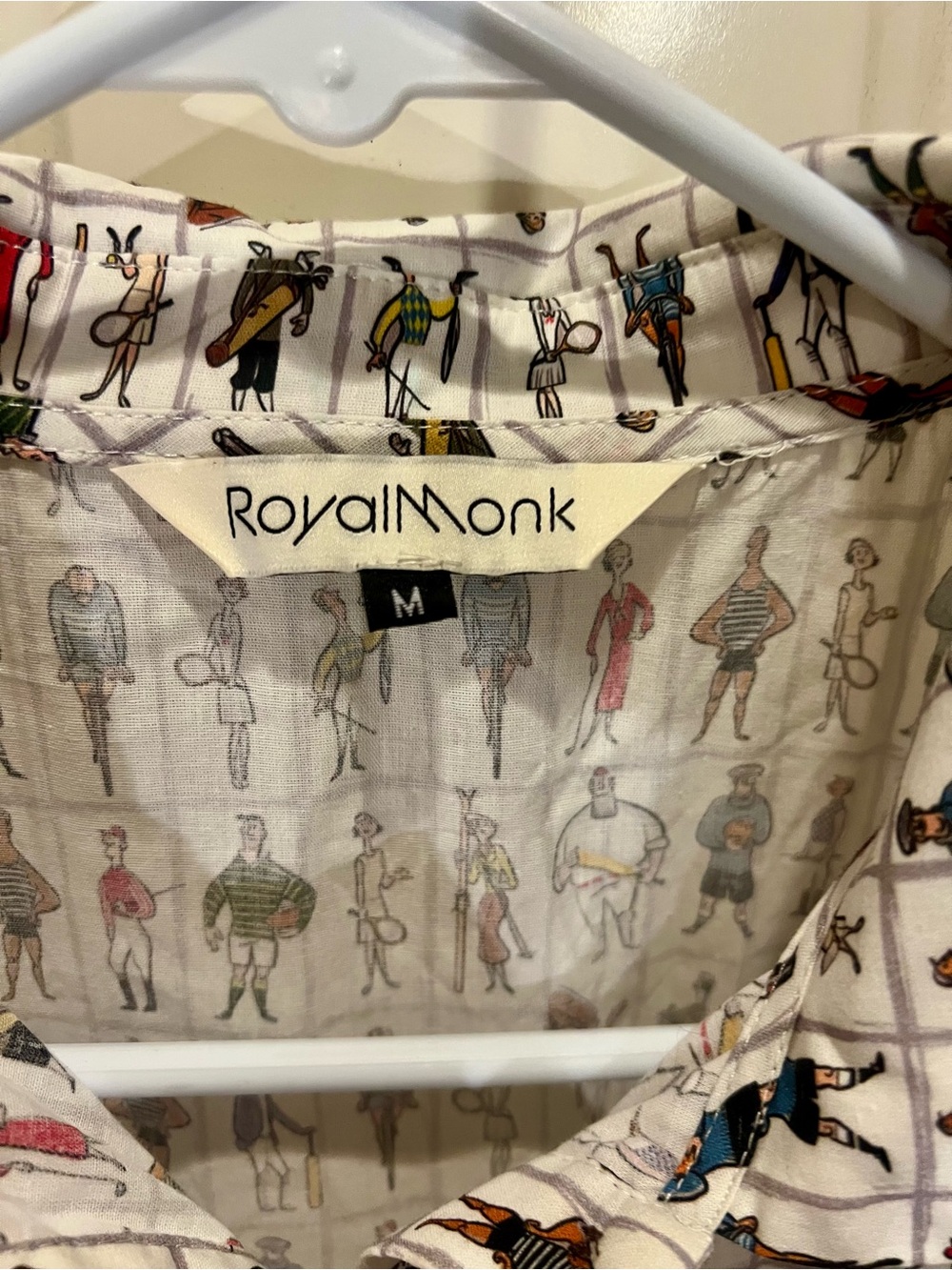 RoyalMonk Women's Printed Cream Button-Front Dress - Multi Figure Print